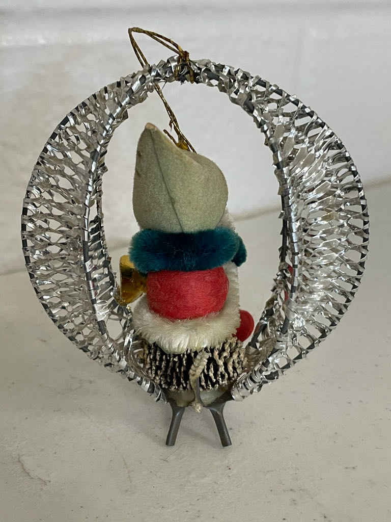 Shiny Brite - Pixie Elf - Pine Cone - Tinsel - Ornament - Silver  (Pixie) ornament collectible - Main Image 2