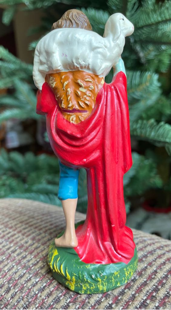 Fontanini - Shepherd - Boy With Lamb On Shoulders - Red Blanket - Shepherd (Nativity) ornament collectible - Main Image 2