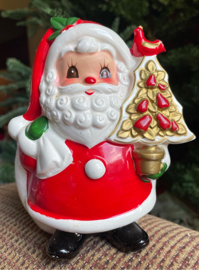 Happy Santa - Flocked - Red - Original Box