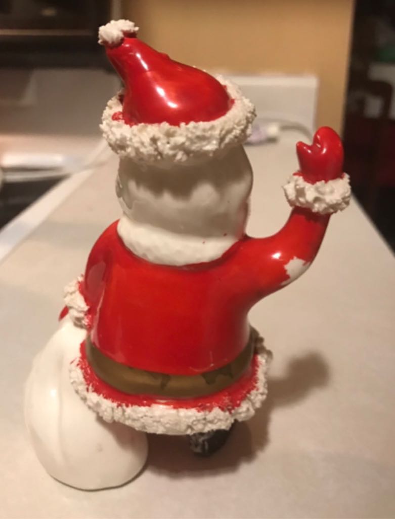 Spaghetti - Santa - Waving - Jewel Eyes - Santa (Spaghetti Trim) ornament collectible - Main Image 2