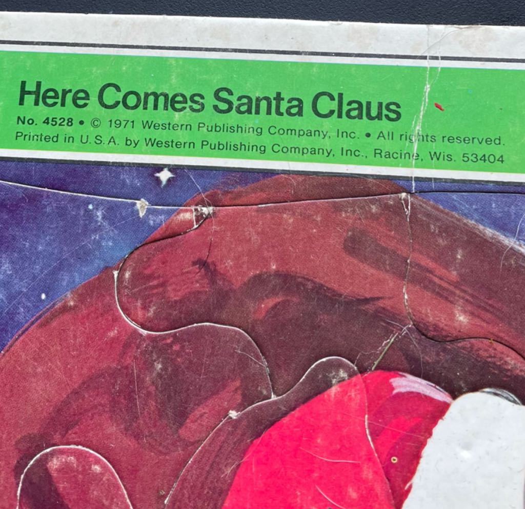 Puzzle - Whitman - “Here Comes Santa Claus” - Santa (Puzzle) ornament collectible - Main Image 2