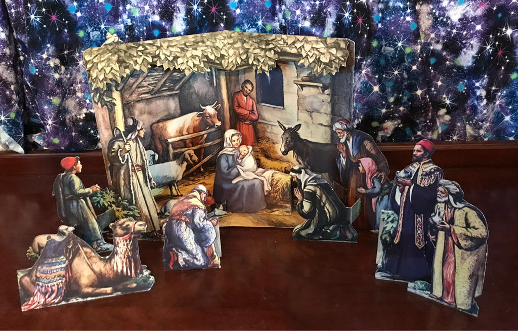The Christmas Story - A Large Colorful Storybook With 16 Piece Manger Set - Cardstock (Nativity) ornament collectible - Main Image 2