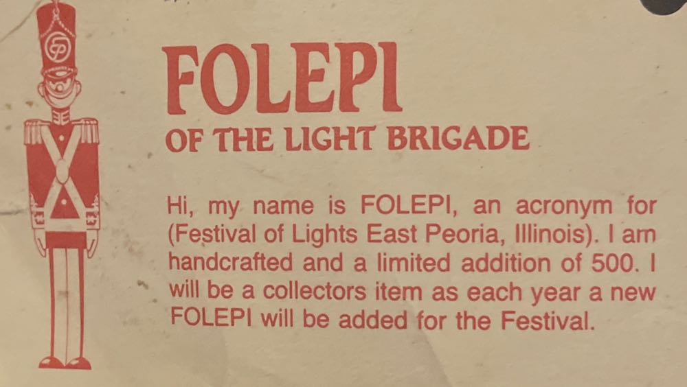 FOLEPI - 1989 - East Peoria Festival Of Lights (Collectible Series) ornament collectible - Main Image 3