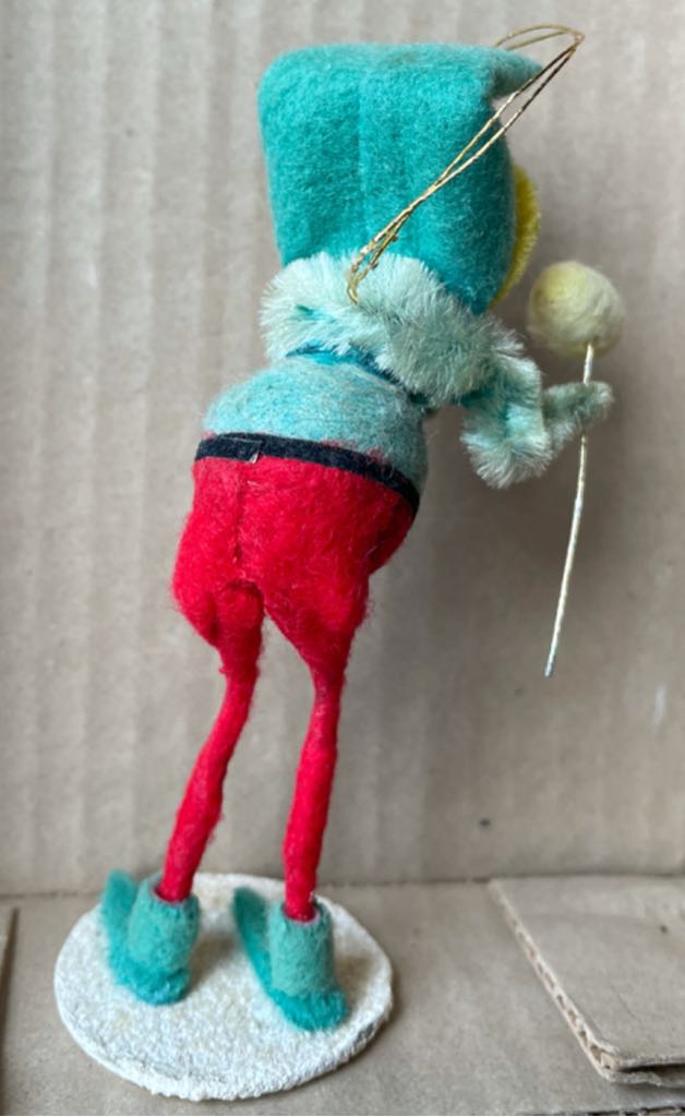 Chenille - Elf - (7/8) - With Baton - Elf (Chenille) ornament collectible - Main Image 2