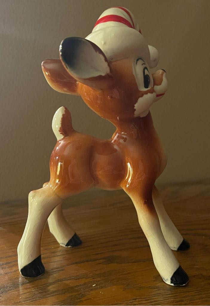 Reindeer - Stripped Hat - Reindeer (Figurine) ornament collectible - Main Image 2