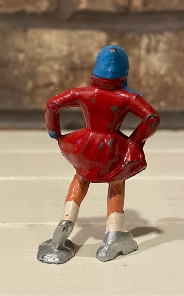 Barclay - Girl Skater - #629 - Red - Ice Skater (Putz Villager) ornament collectible - Main Image 2