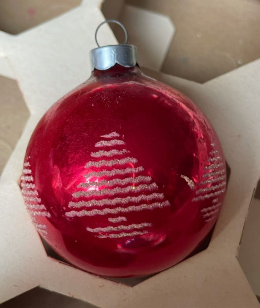 Coby - Round - Stencil - Christmas Trees - Red - Christmas  Trees (Round - Stencil) ornament collectible - Main Image 2
