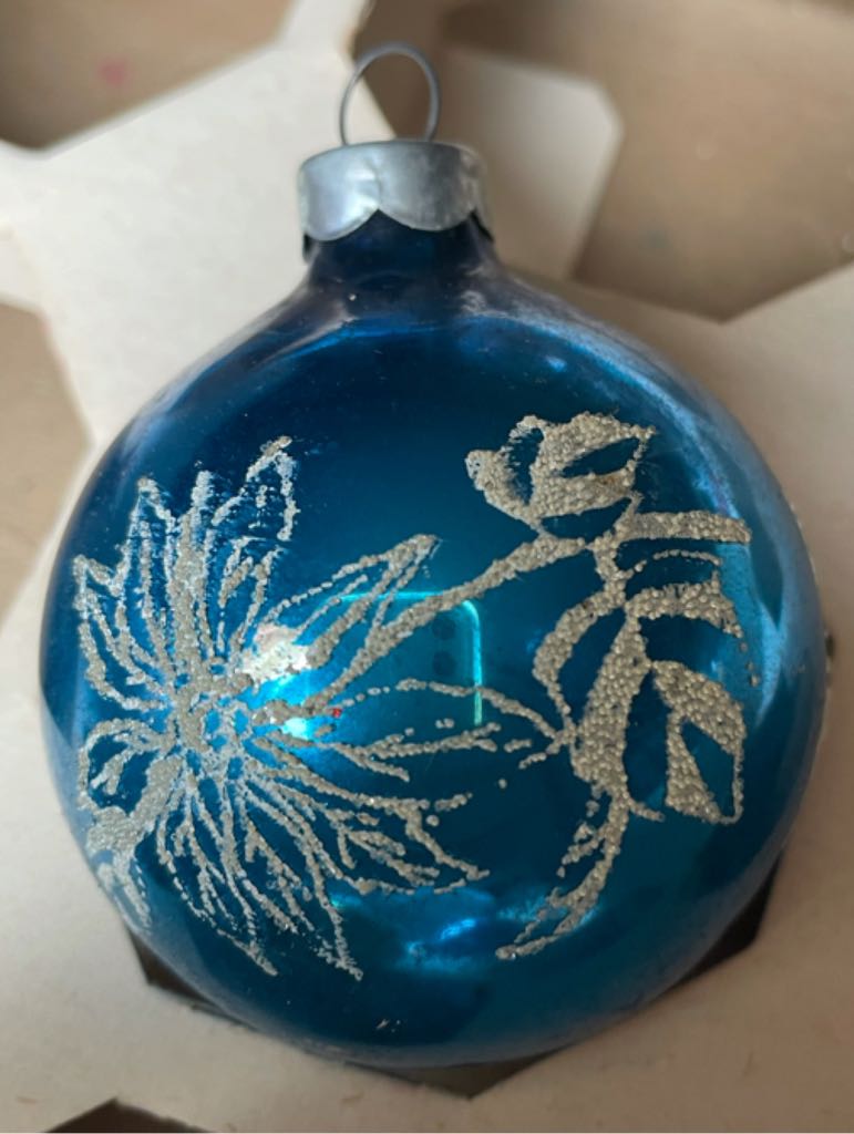 Coby - Round - Stencil - Poinsettia - Blue - Poinsettia (Round - Stencil) ornament collectible - Main Image 2