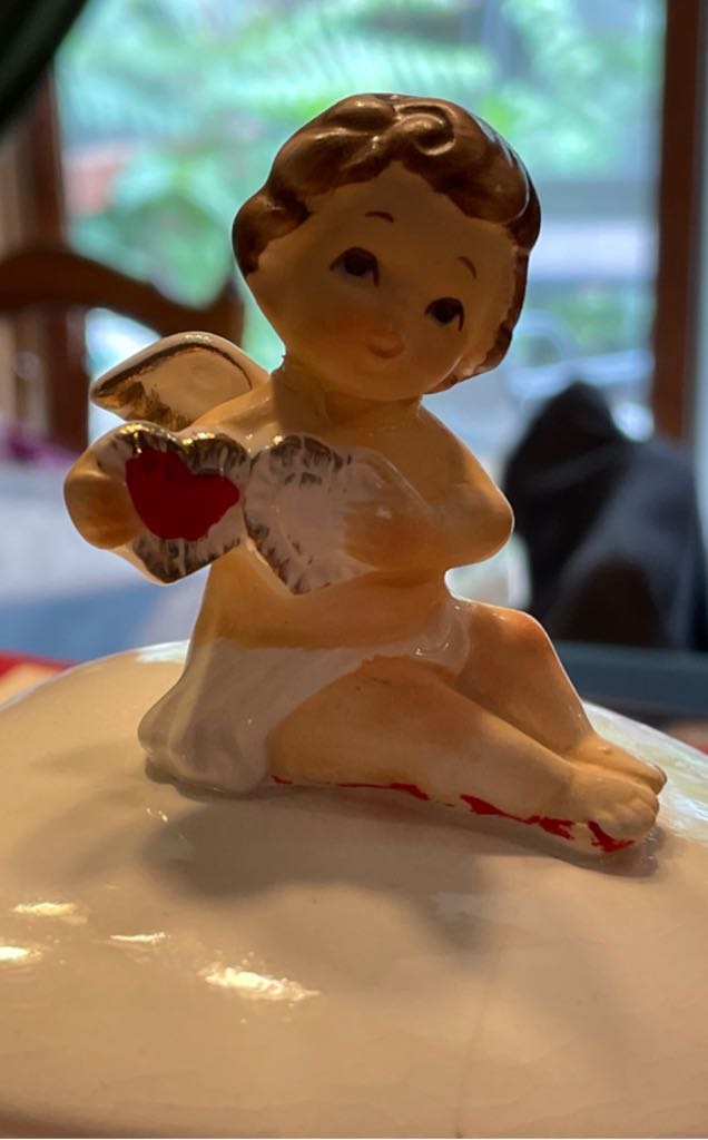 Lefton - Valentines - Cupid Heart Trinket Box - 2818 - Figurines (Valentine) ornament collectible - Main Image 2