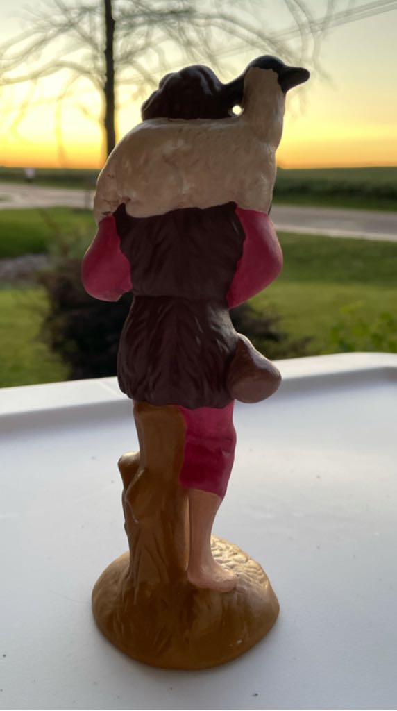 Ceramic - Atlantic - Nativity - (Set 1) - Shepherd - #340q - Sheep On Shoulders - Shepherd (Nativity) ornament collectible - Main Image 2