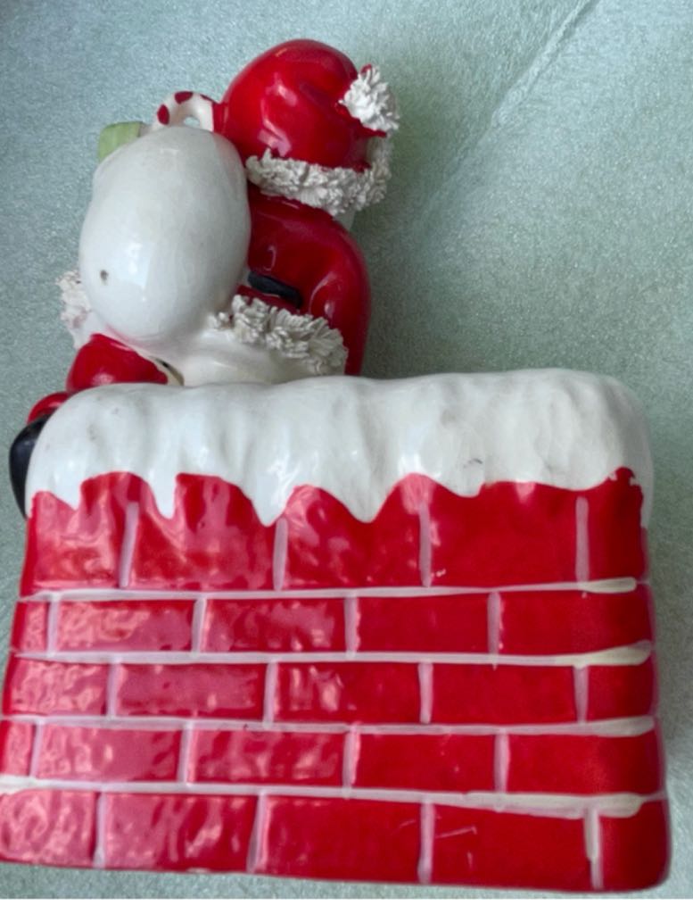 NAPCO - Spaghetti - Planter - Santa On Chimney - Santa (Spaghetti Trim) ornament collectible - Main Image 2