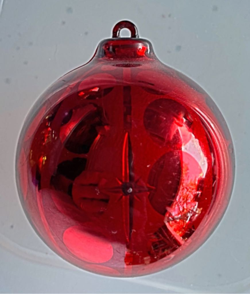 Jewelbrite - (Set 21) - Orb - Open - Red - Violin - Music (3D Diorama) ornament collectible - Main Image 2