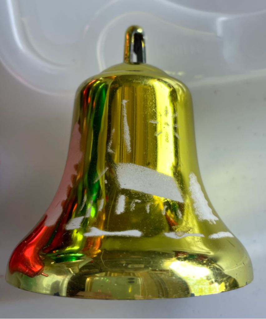 Bradford - Large Plated Bell - Screened Design - #103 - Church/House - Gold - Screened Design (Plated Bell) ornament collectible - Main Image 2