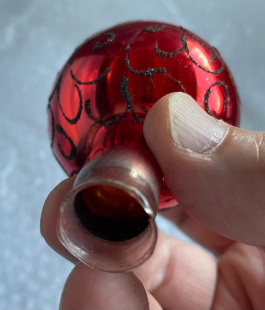 Finial - Red - Glitter - Finial (Tree Topper) ornament collectible - Main Image 2