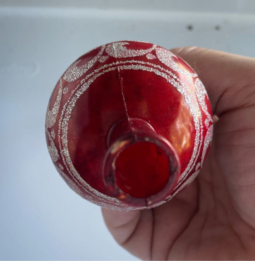 Finial - Red - Silver Glitter - Finial (Tree Topper) ornament collectible - Main Image 2