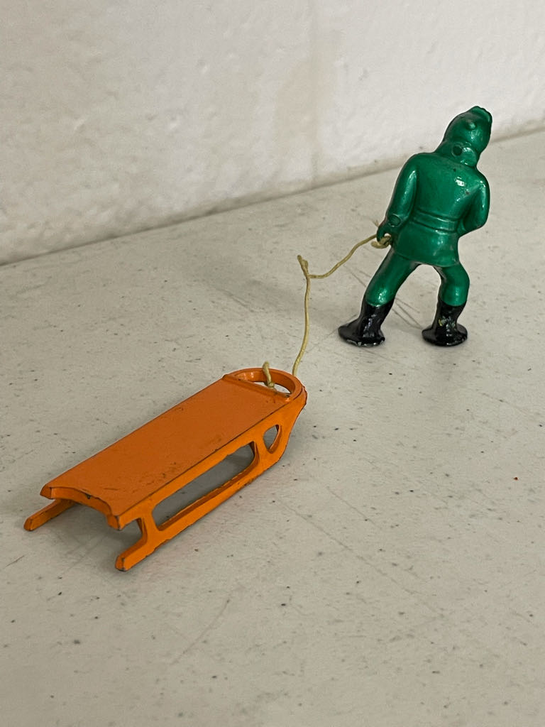 Barclay - Man Pulling Sled - #530 - Sledder (Putz Villager) ornament collectible - Main Image 2