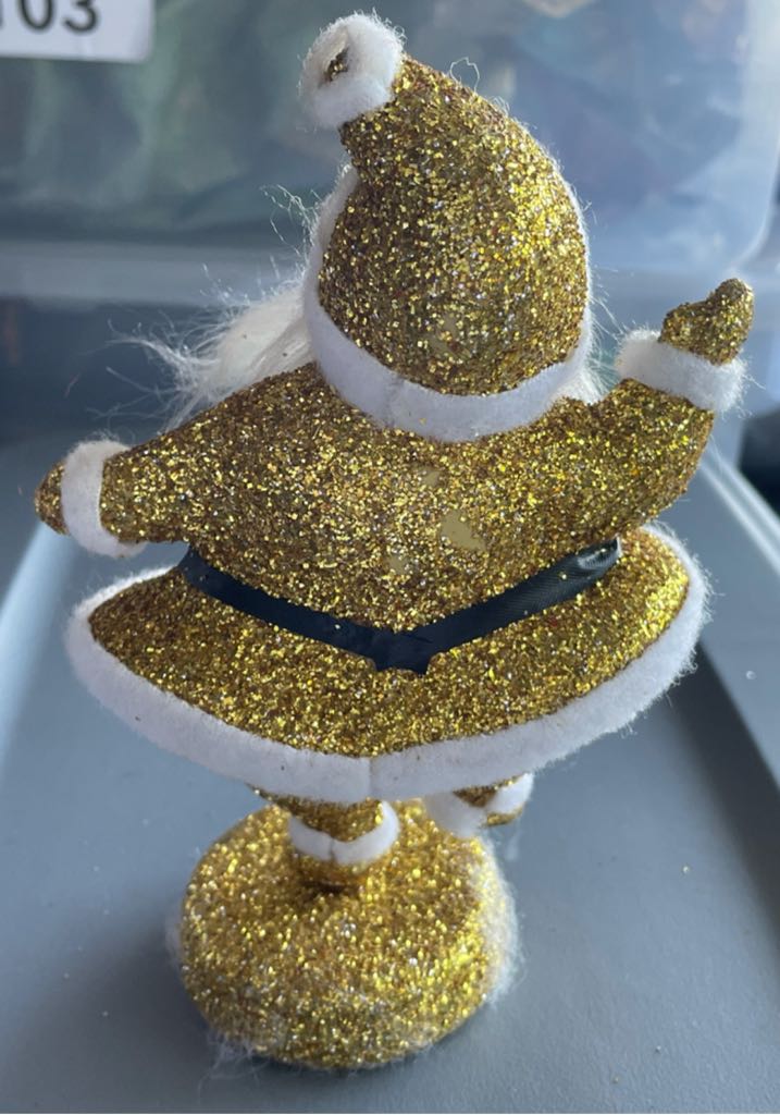 Happy Santa - Gold - Glitter - Santa (Happy) ornament collectible - Main Image 2