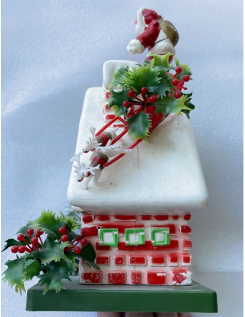 Plastic - Santa On Rooftop  (Nativity) ornament collectible - Main Image 2