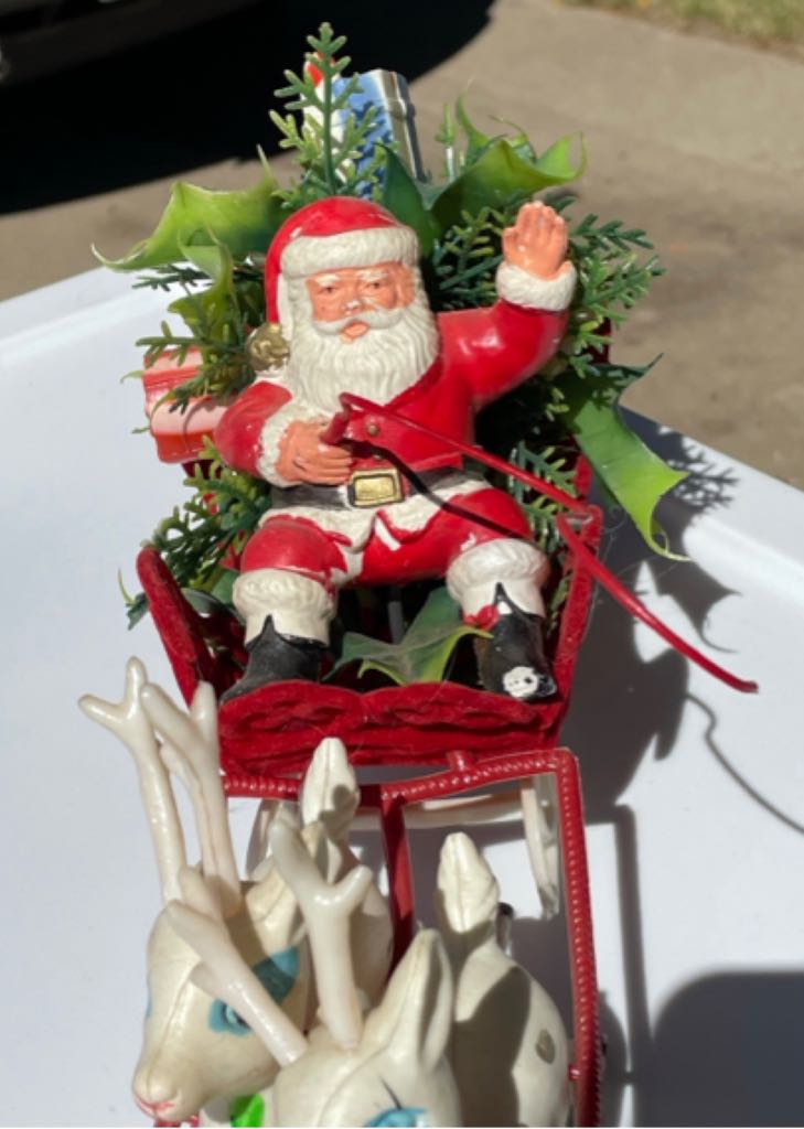 Santa In Sleigh - Four Reindeer - Santa (Centerpiece) ornament collectible - Main Image 2