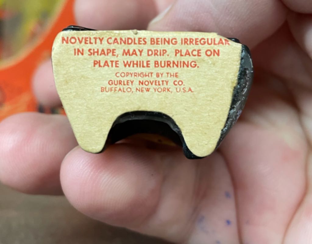 Gurley - Halloween - 3.5” - Black Cat On Fence With Orange Moon - Black Cat (Halloween - Candle) ornament collectible - Main Image 2