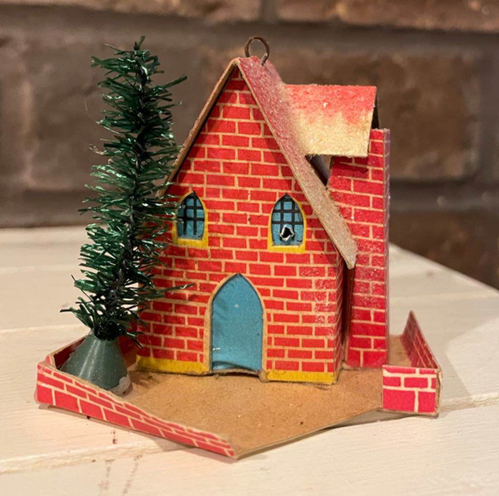 Mickey Head Snow Bauble Red