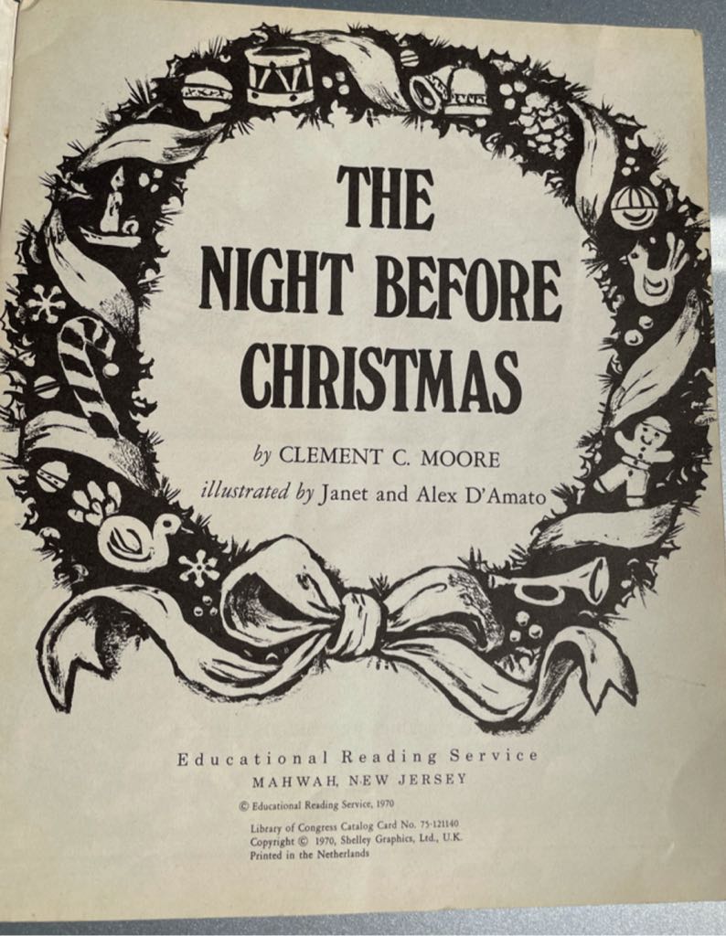 Book - The Night Before Christmas - 1970  (By Clemont C. Moore) ornament collectible - Main Image 2