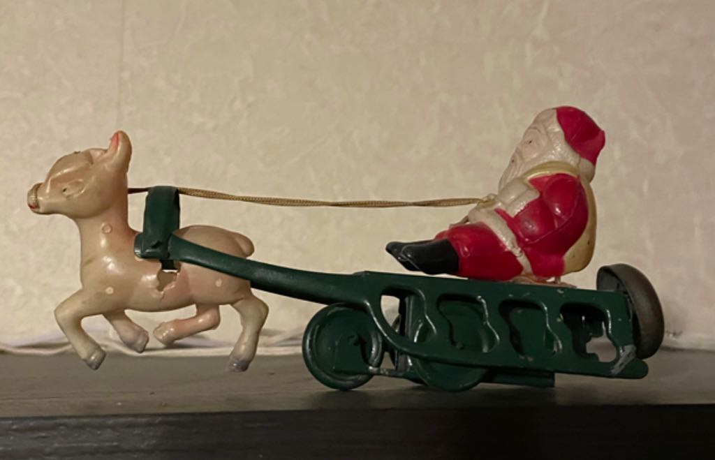 Santa Claus On Sled - Santa (Wind Up Toy) ornament collectible - Main Image 1