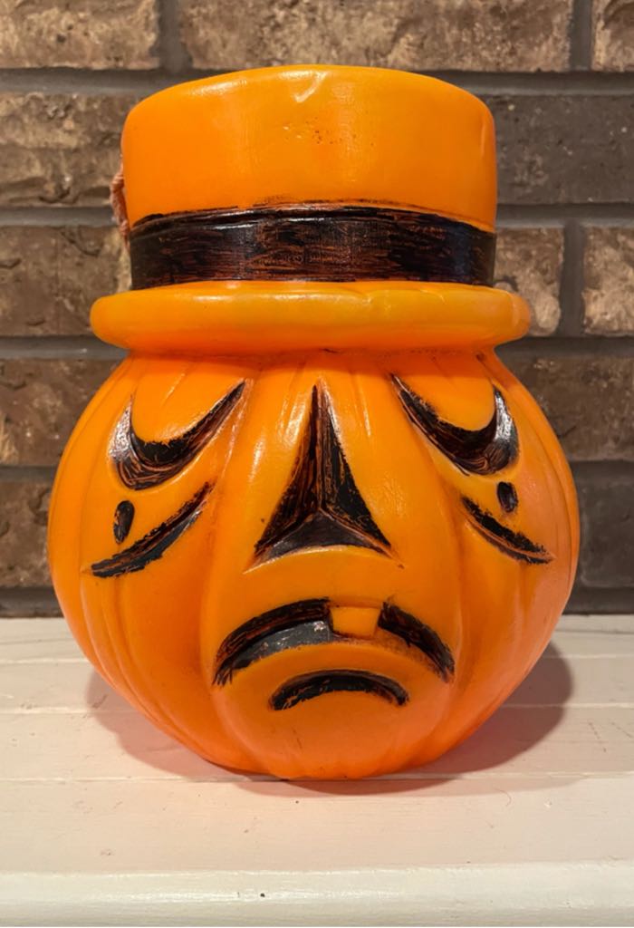 Bayshore - Hi-Hat 2-Faced Pumpkin - Cat. #7828 - Candy Pail (Blow Mold) ornament collectible - Main Image 2