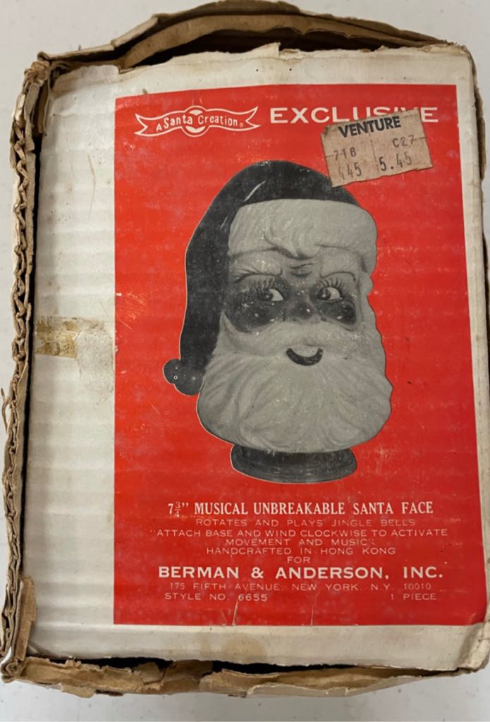 Berman & Anderson - Music Box - Santa Face - Santa (Music Box) ornament collectible - Main Image 2