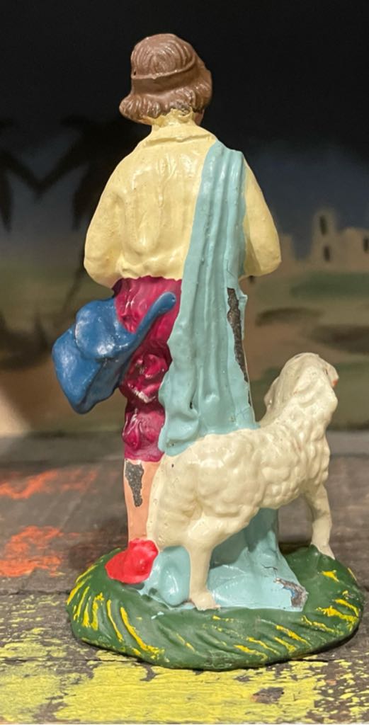 Fontanini - (Set 11) - Shepherd - Boy Holding Lamb, Sheep Standing At Side - Shepherd (Nativity) ornament collectible - Main Image 2