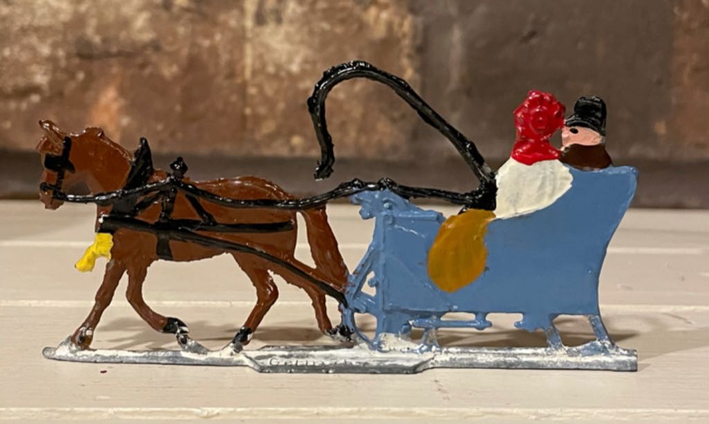 Hans Heinrichsen - Putz - Couple On Sleigh Ride - Winter Scene (Putz Villager) ornament collectible - Main Image 2