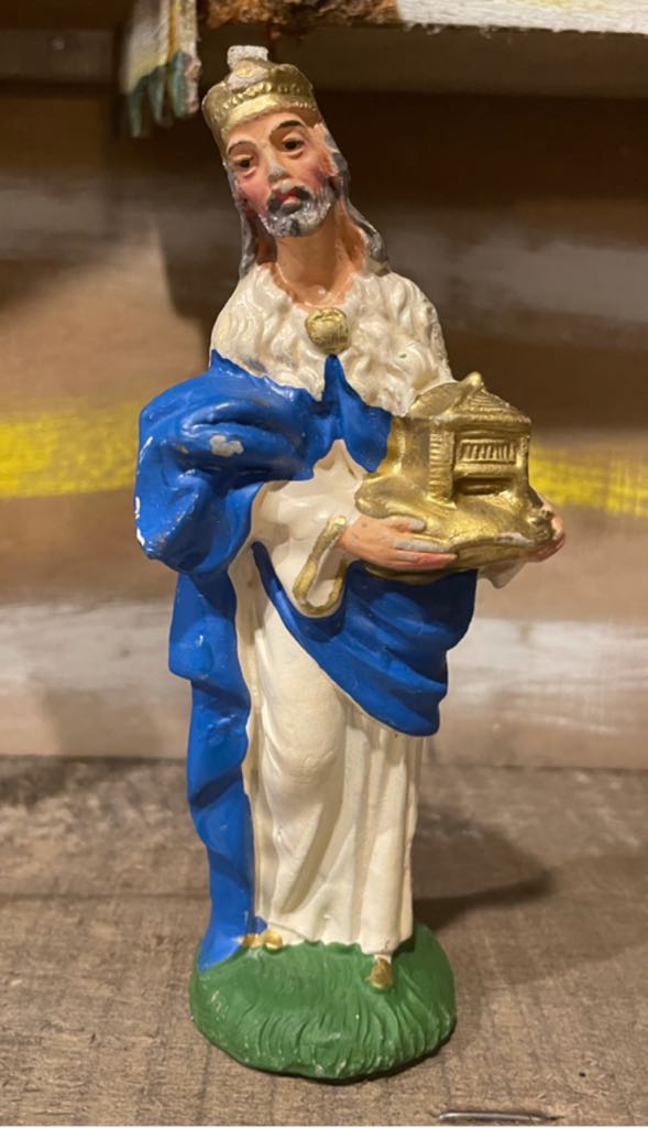 Ceramic - Holland - Nativity - (Set 2) - Shepherd - Holding Lamb