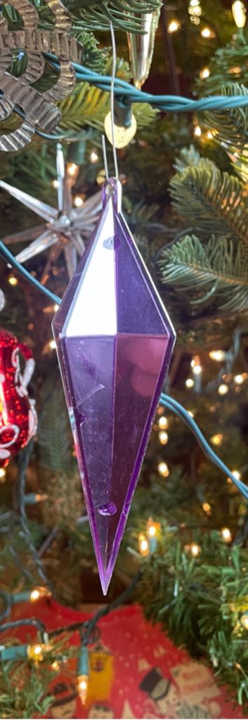 Jewelbrite - Diamond - Clear - Empty - Purple Back - Ribbon (3D Diorama) ornament collectible - Main Image 2