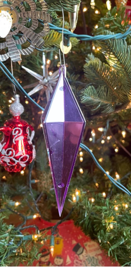 Jewelbrite - Diamond - Clear - Empty - Purple Back - Empty (3D Diorama) ornament collectible - Main Image 2