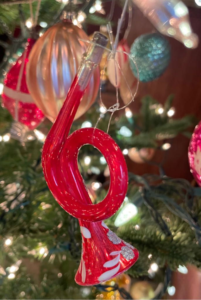 Figural - French Horn - Red - French Horn (Figural) ornament collectible - Main Image 1