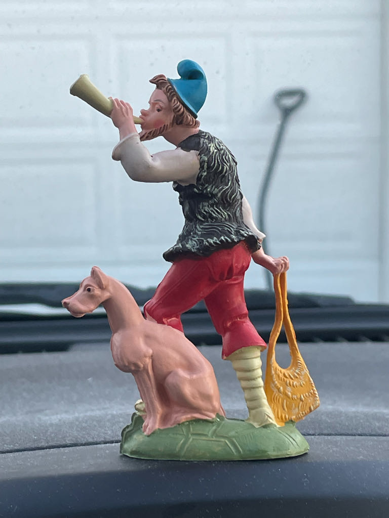 Fontanini - (Set 1) - #207 - Shepherd - Blowing Horn With Dog - Shepherd (Nativity) ornament collectible - Main Image 2