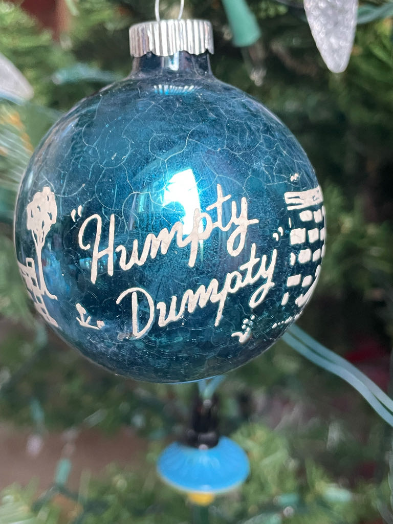 Shiny Brite - Round - Stencil - Humpty Dumpty - Blue - Nursery Rhyme (Round) ornament collectible - Main Image 2