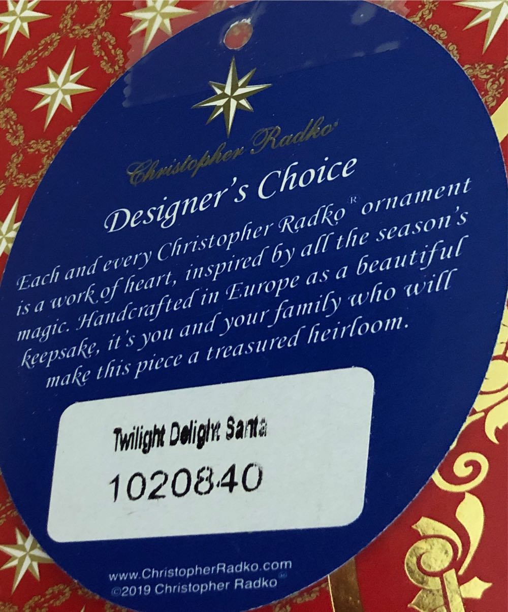 Twilight Delight Santa - 1020840 (Santa) ornament collectible - Main Image 2