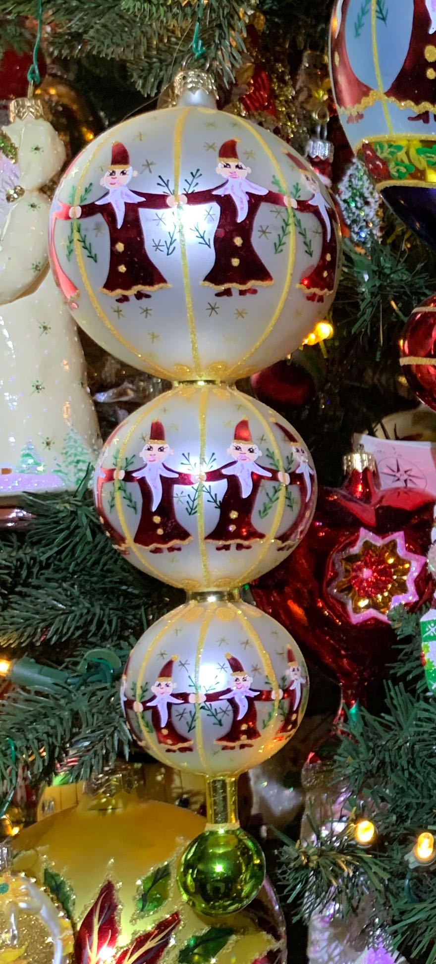 Circle Of Santas Trio  (Christmas Tree Ornament) ornament collectible - Main Image 2