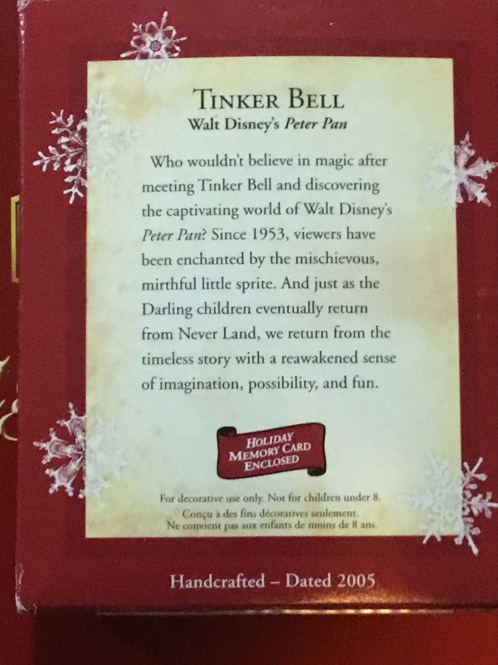 Tinker Bell - Disney Peter Pan ornament collectible - Main Image 3