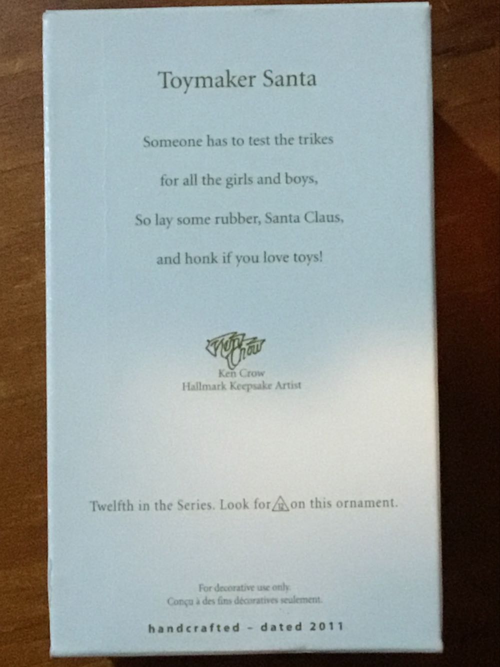 Toymaker Santa 2011 - Toymaker Santa ornament collectible - Main Image 3