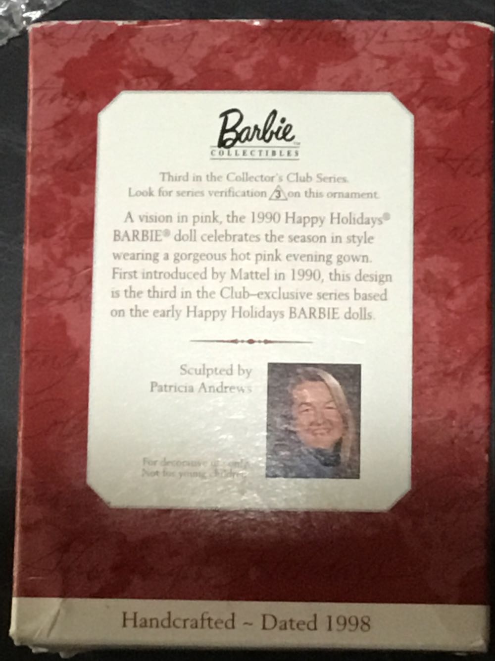 Happy Holiday Barbie 1990 - Barbie ornament collectible - Main Image 2