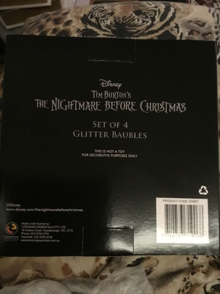 Nightmare Before Christmas Baubles - Disney The Nightmare Before Christmas ornament collectible [Barcode 9314783719068] - Main Image 2