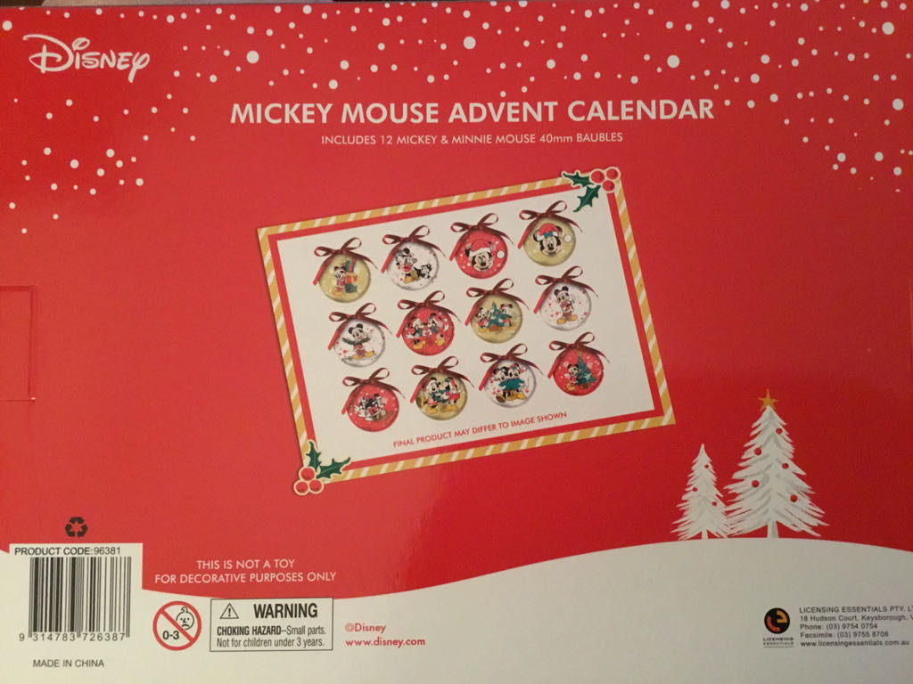 Disney Advent Calendar - Disney ornament collectible [Barcode 9314783726387] - Main Image 2