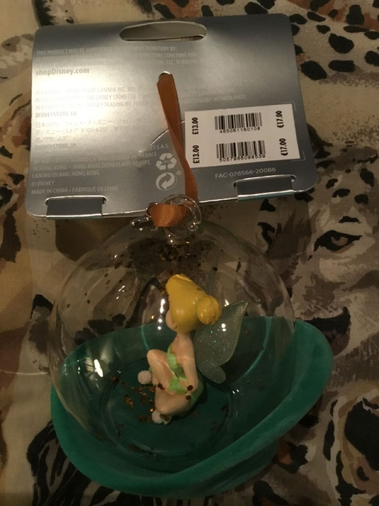 TinkerBell Glass Globe - Disney Peter Pan ornament collectible [Barcode 465061160108] - Main Image 2