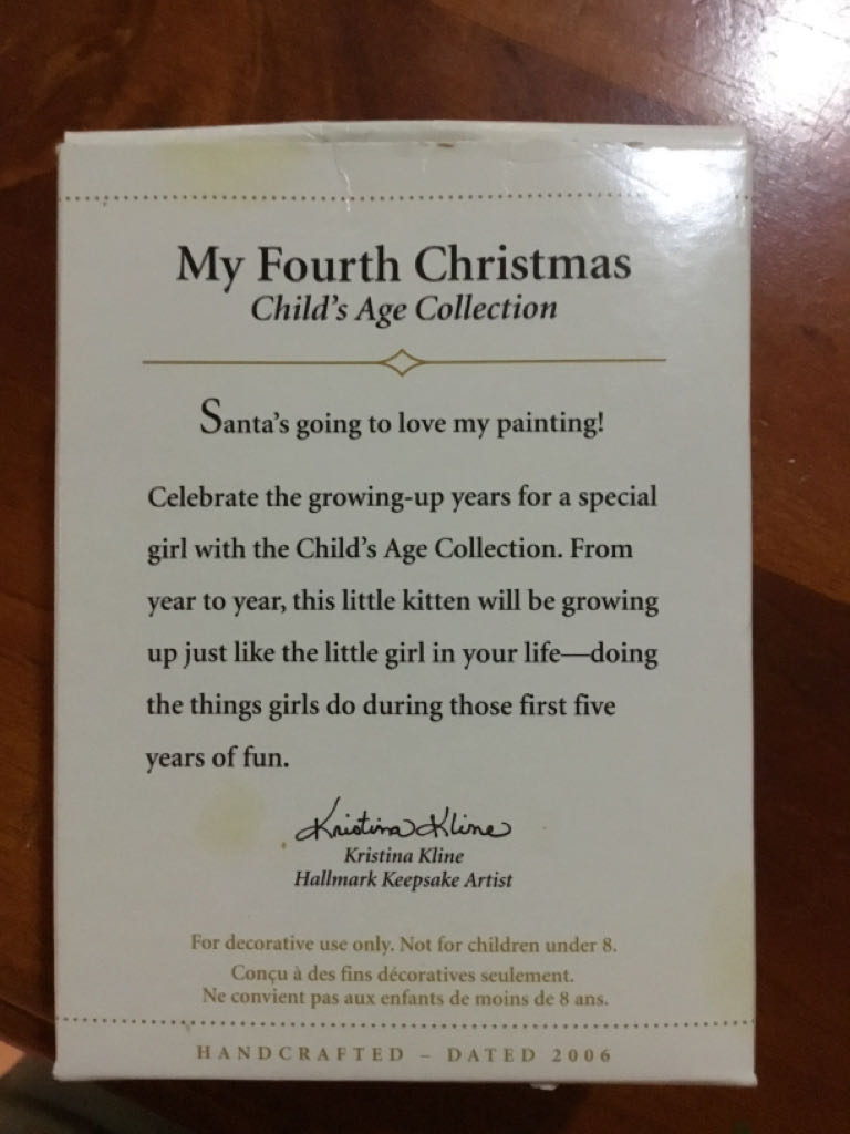 Child’s Age Collection My Fourth Christmas - Child’s Age Collection (Child’s Age Collection) ornament collectible [Barcode 015012910155] - Main Image 2