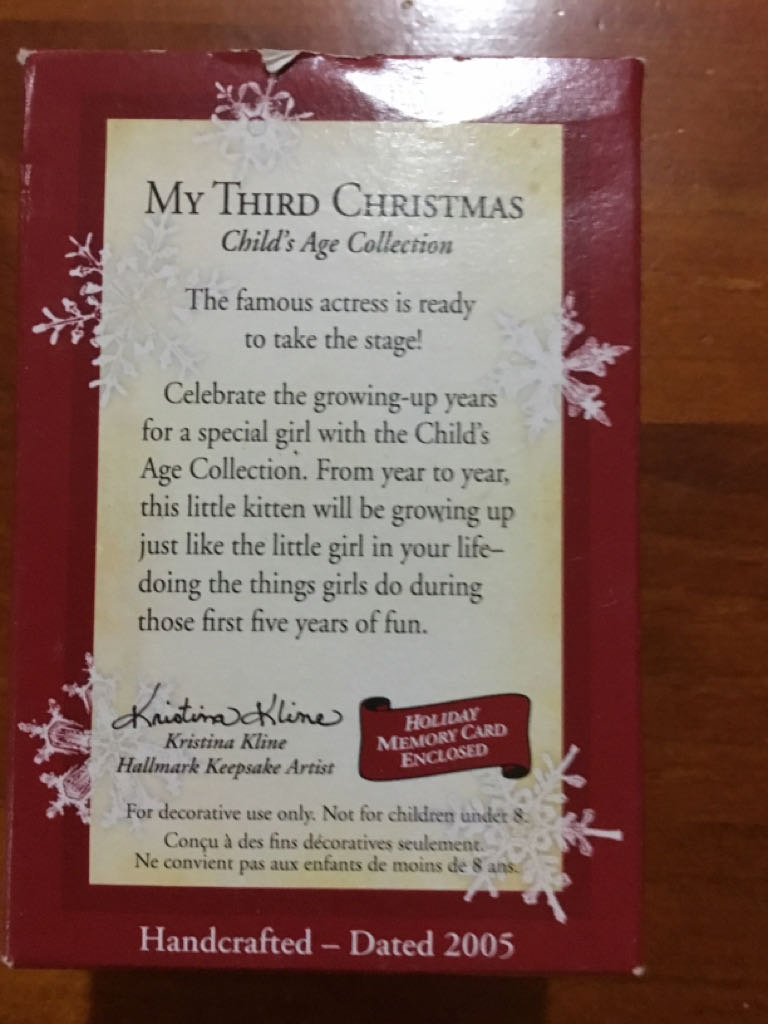 Child’s Age Collection - My Third Christmas - 2005 - Child’s Age Collection (Child’s Age Collection) ornament collectible [Barcode 015012850680] - Main Image 2