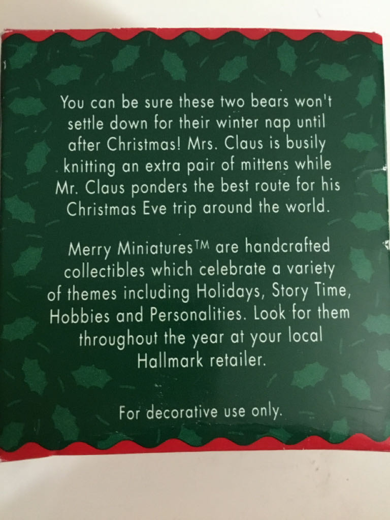 Merry Miniatures Mr And Mrs Claus - Merry Miniatures (Santa, Mrs Claus, Bear) ornament collectible [Barcode 015012307993] - Main Image 2