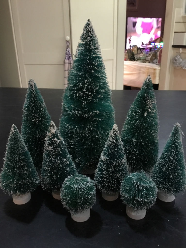 Village Trees Set Of 9 - Village ornament collectible - Main Image 2