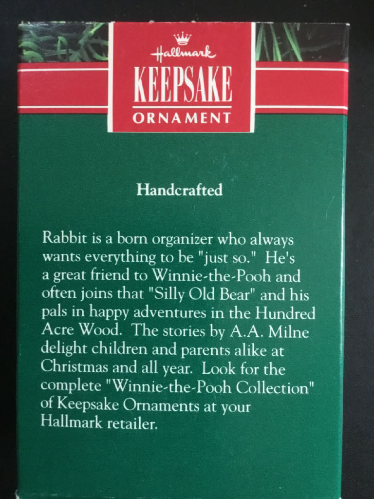 Winnie The Pooh 1991 - Rabbit - Disney Winnie The Pooh ornament collectible - Main Image 2